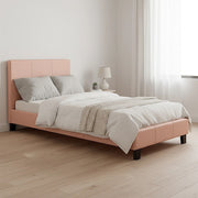 Single PU Leather Bed Frame Pink V63-761195