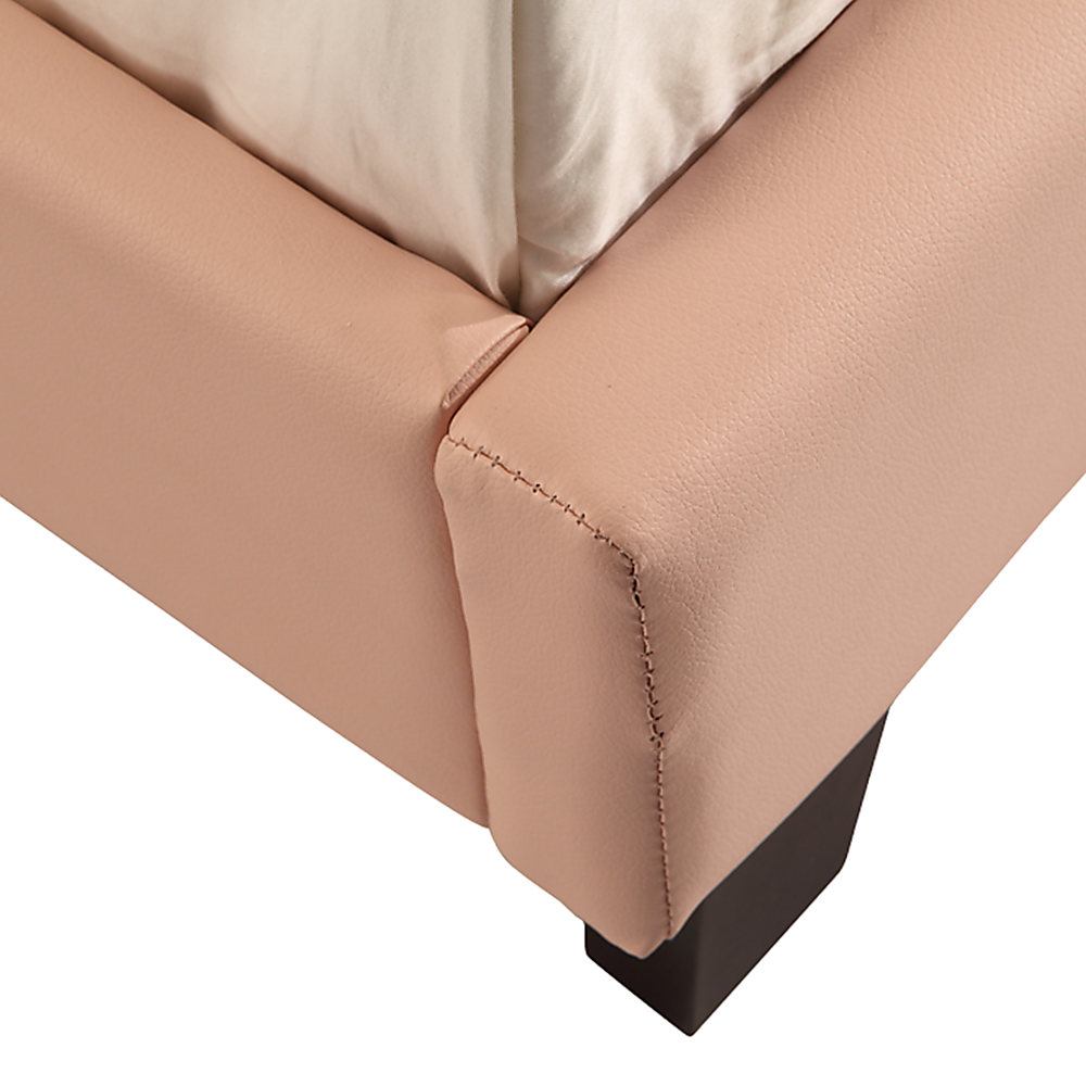 Single PU Leather Bed Frame Pink V63-761195