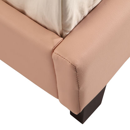 Single PU Leather Bed Frame Pink V63-761195