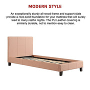 Single PU Leather Bed Frame Pink V63-761195