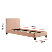 Single PU Leather Bed Frame Pink V63-761195