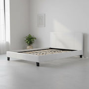 Double PU Leather Bed Frame White