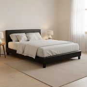 Double PU Leather Bed Frame Black
