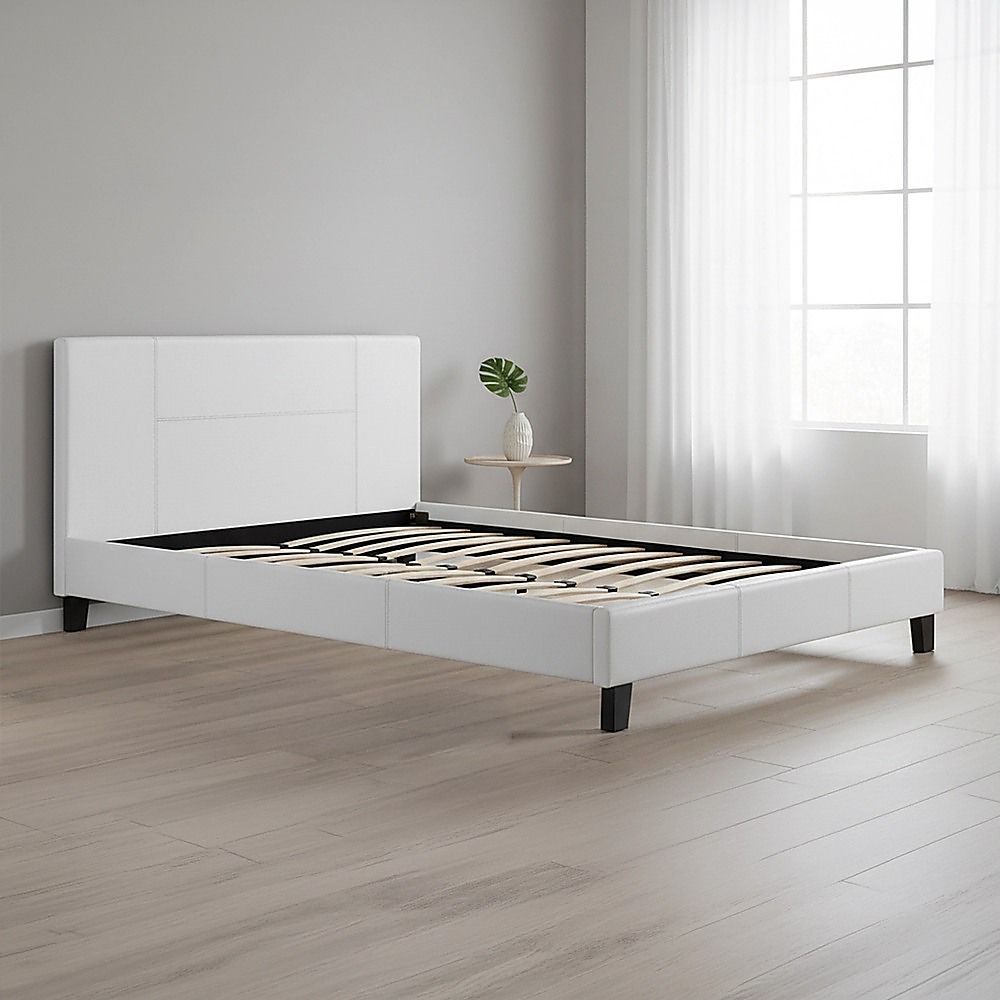 Queen PU Leather Bed Frame White V63-761235