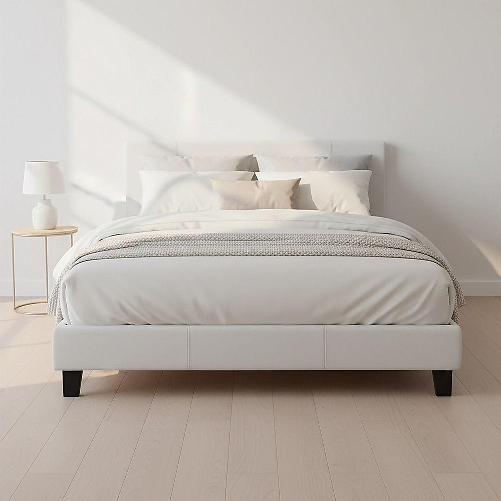 Queen PU Leather Bed Frame White V63-761235