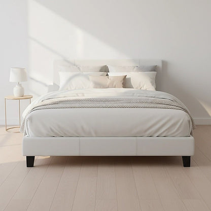Queen PU Leather Bed Frame White V63-761235