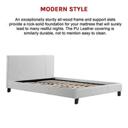 Queen PU Leather Bed Frame White V63-761235