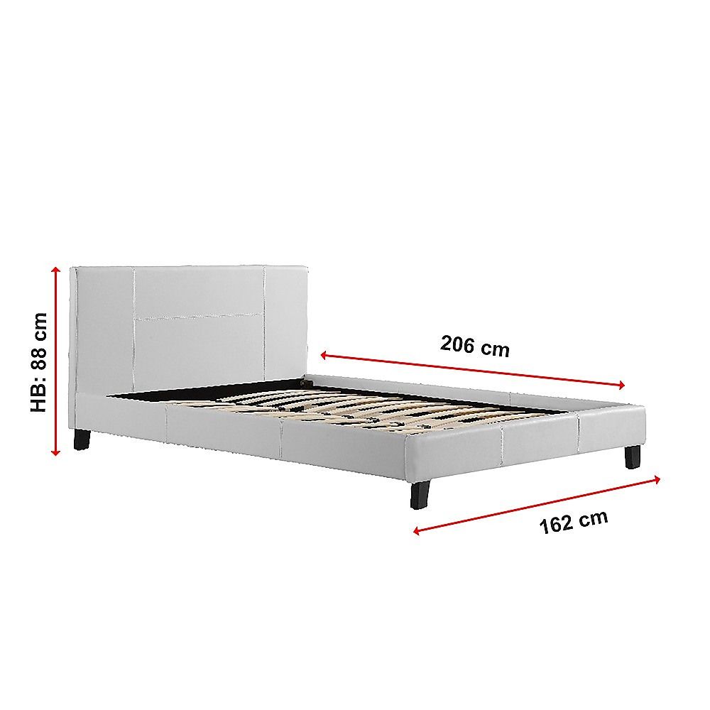 Queen PU Leather Bed Frame White V63-761235