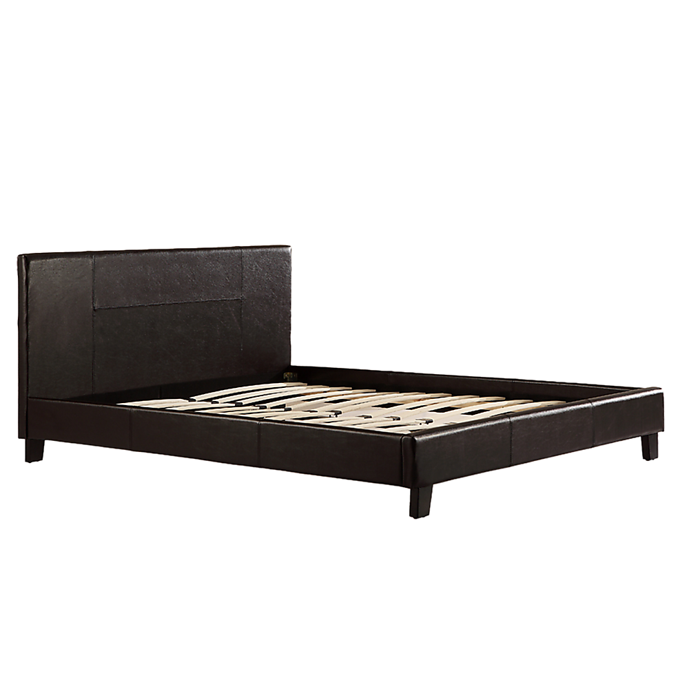 Queen PU Leather Bed Frame Brown V63-761245