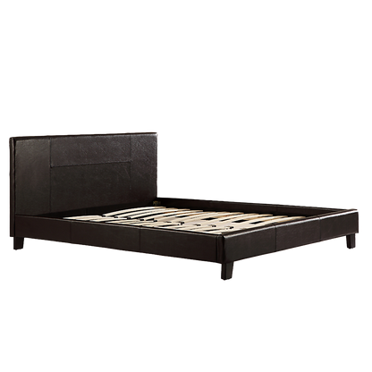 Queen PU Leather Bed Frame Brown V63-761245