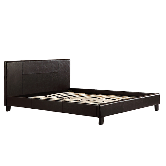 Queen PU Leather Bed Frame Brown V63-761245