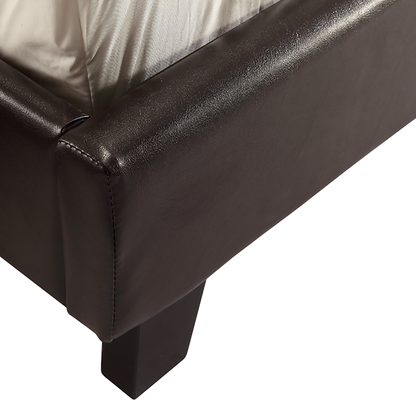 Queen PU Leather Bed Frame Brown V63-761245