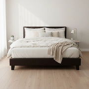 Queen PU Leather Bed Frame Brown V63-761245