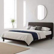 Queen PU Leather Bed Frame Brown V63-761245