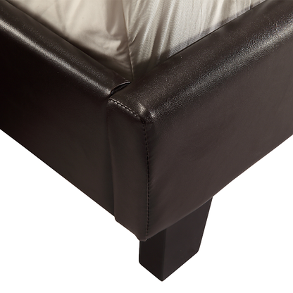Queen PU Leather Bed Frame Brown V63-761245