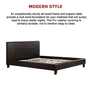 Queen PU Leather Bed Frame Brown V63-761245