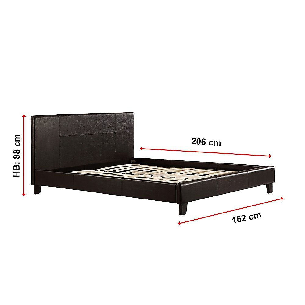 Queen PU Leather Bed Frame Brown V63-761245