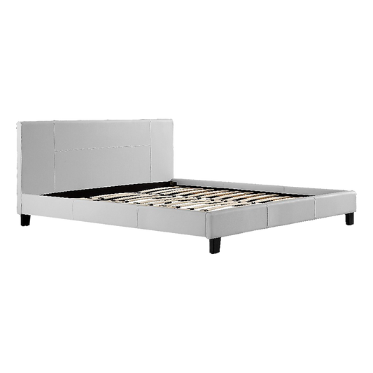 King PU Leather Bed Frame White V63-761255