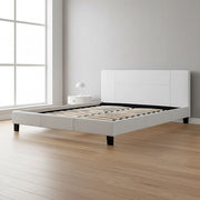 King PU Leather Bed Frame White V63-761255