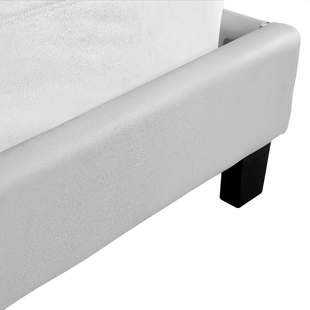King PU Leather Bed Frame White V63-761255