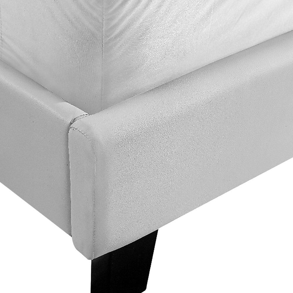 King PU Leather Bed Frame White V63-761255
