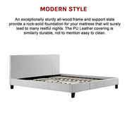 King PU Leather Bed Frame White V63-761255