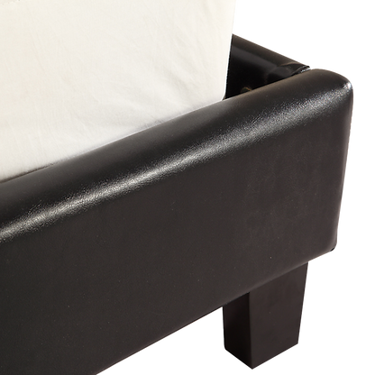 King PU Leather Bed Frame Brown V63-761265