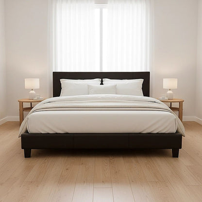 King PU Leather Bed Frame Brown V63-761265