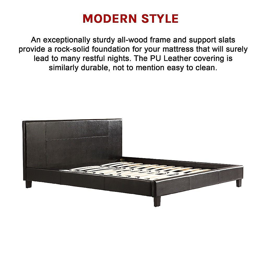 King PU Leather Bed Frame Brown V63-761265