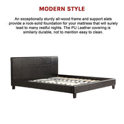 King PU Leather Bed Frame Black V63-761275