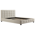 Double PU Leather Deluxe Bed Frame White