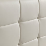 Double PU Leather Deluxe Bed Frame White