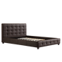Double PU Leather Deluxe Bed Frame Brown