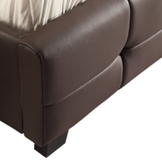Double PU Leather Deluxe Bed Frame Brown