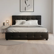 Double PU Leather Deluxe Bed Frame Black V63-761305