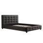 Double PU Leather Deluxe Bed Frame Black V63-761305