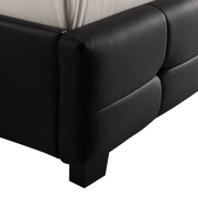 Double PU Leather Deluxe Bed Frame Black V63-761305