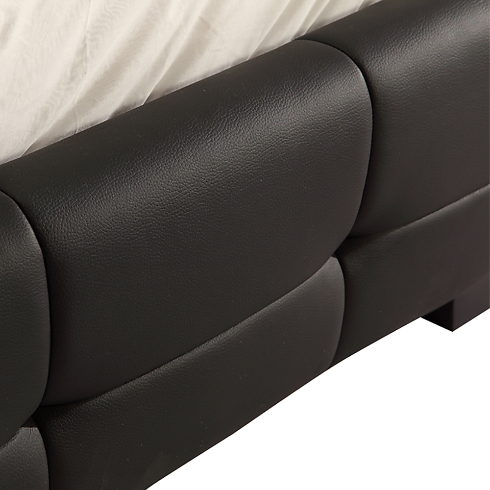 Double PU Leather Deluxe Bed Frame Black V63-761305