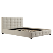 Queen PU Leather Deluxe Bed Frame White V63-761315