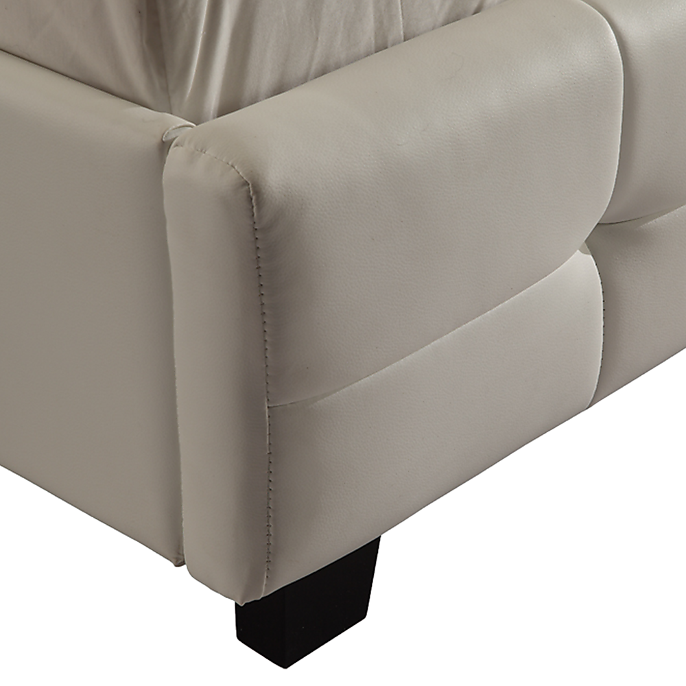 Queen PU Leather Deluxe Bed Frame White V63-761315