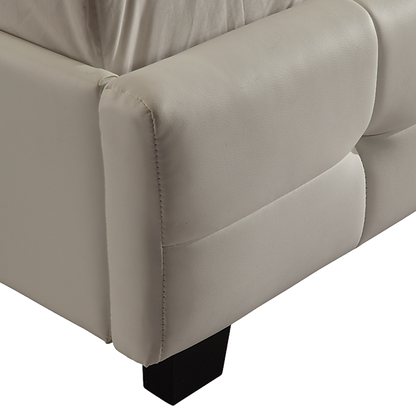 Queen PU Leather Deluxe Bed Frame White V63-761315