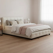 Queen PU Leather Deluxe Bed Frame White V63-761315