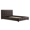 Queen PU Leather Deluxe Bed Frame Brown V63-761325