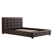 Queen PU Leather Deluxe Bed Frame Brown V63-761325