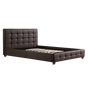 Queen PU Leather Deluxe Bed Frame Brown V63-761325