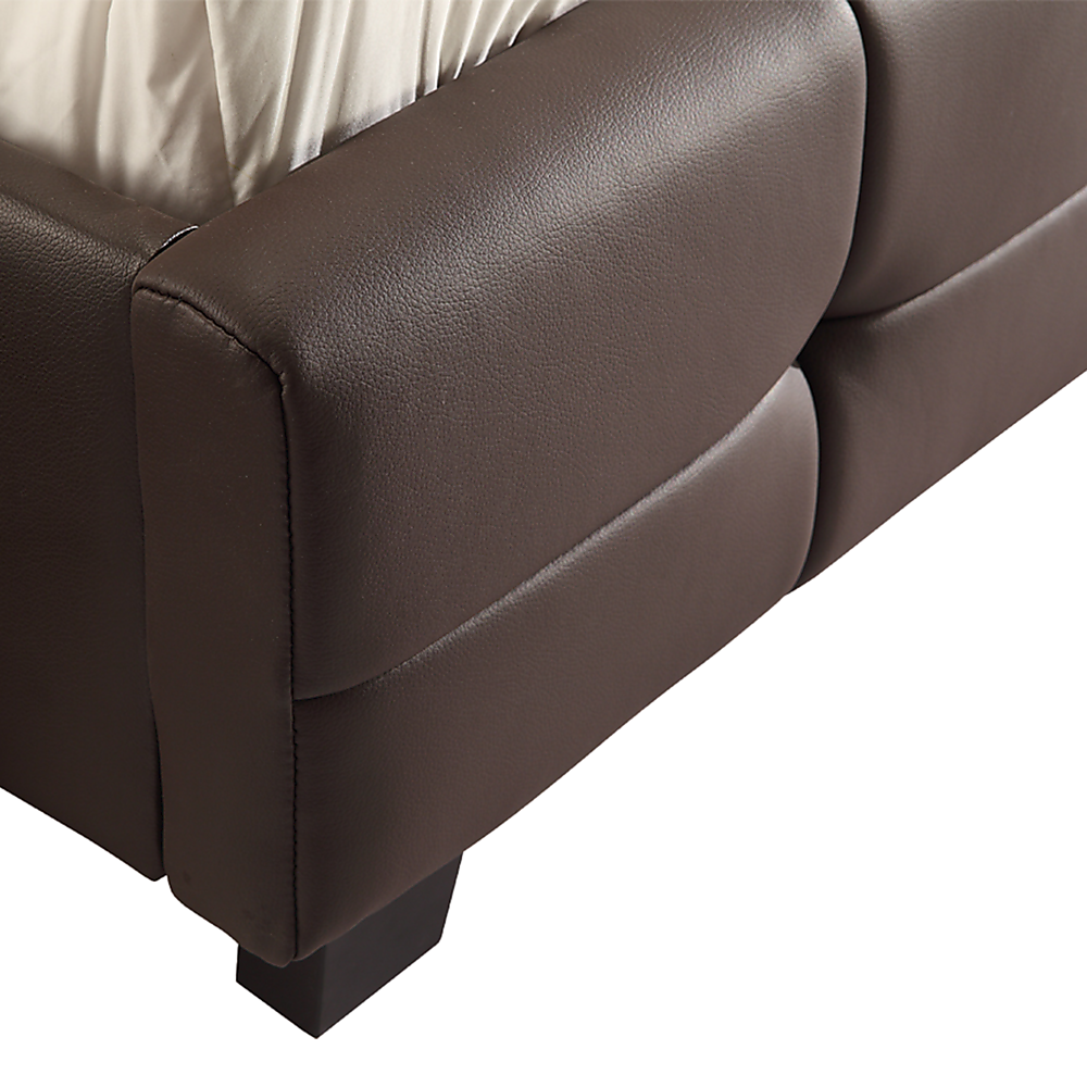 Queen PU Leather Deluxe Bed Frame Brown V63-761325