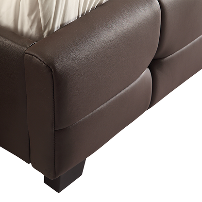 Queen PU Leather Deluxe Bed Frame Brown V63-761325