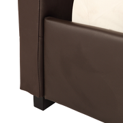 Queen PU Leather Deluxe Bed Frame Brown V63-761325