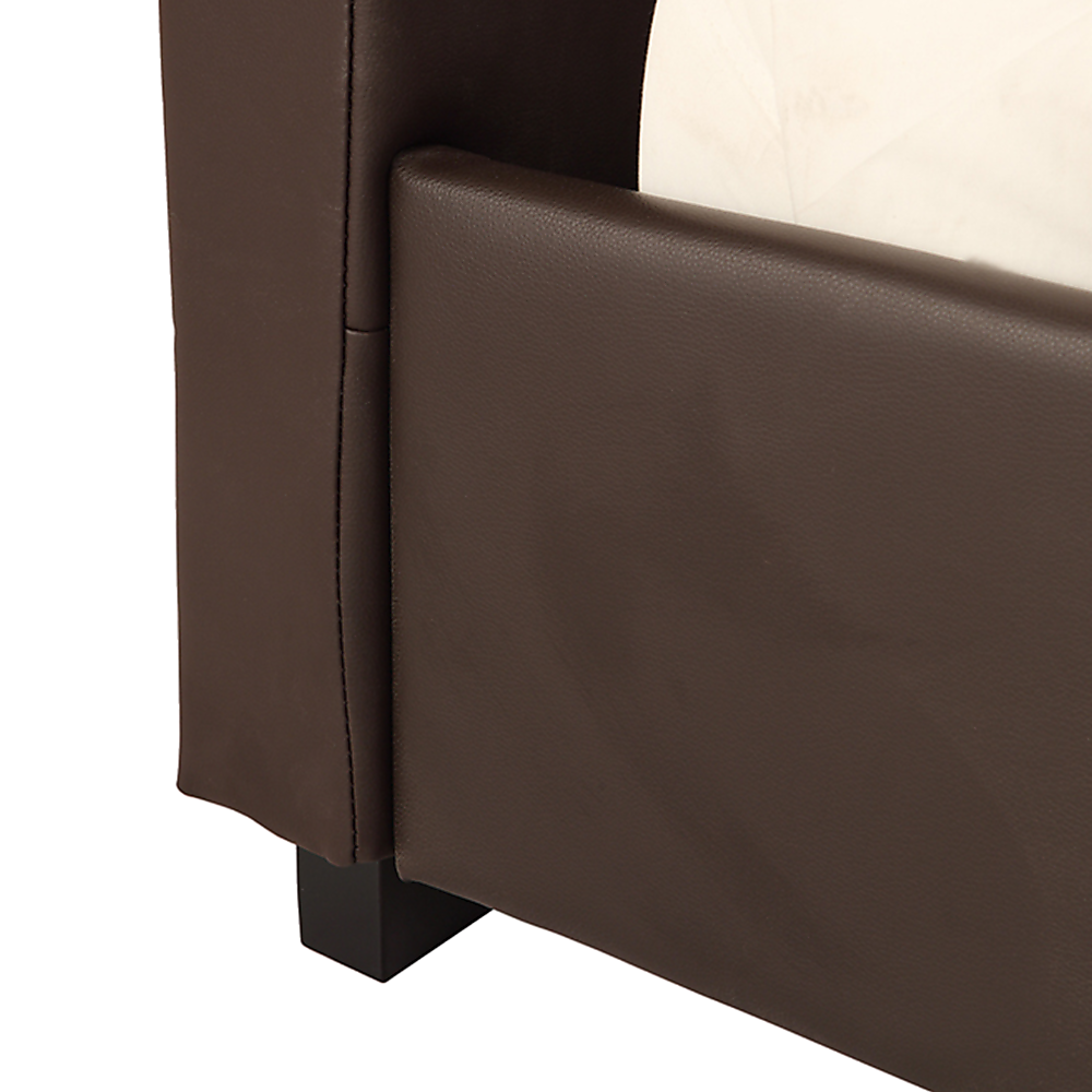 Queen PU Leather Deluxe Bed Frame Brown V63-761325
