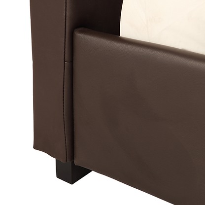 Queen PU Leather Deluxe Bed Frame Brown V63-761325